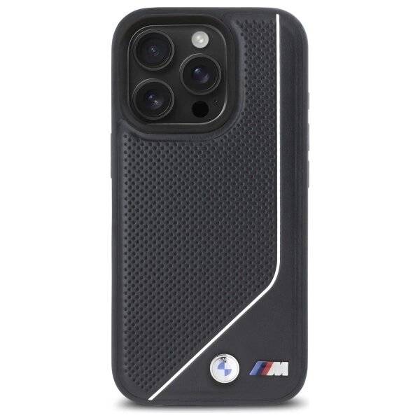 BMW M Perforated Twisted Line MagSafe Hülle iPhone 16 Pro Max – Schwarz