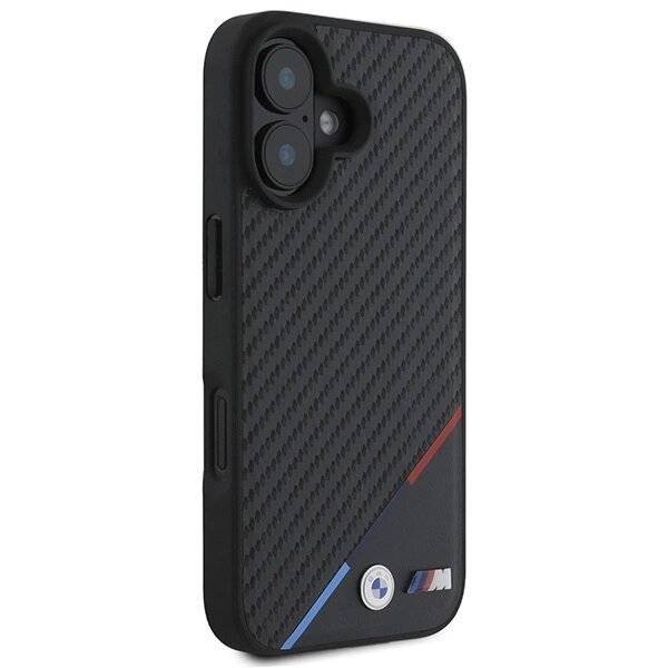 BMW M Carbon Tricolor Line MagSafe Hülle iPhone 16 - schwarz