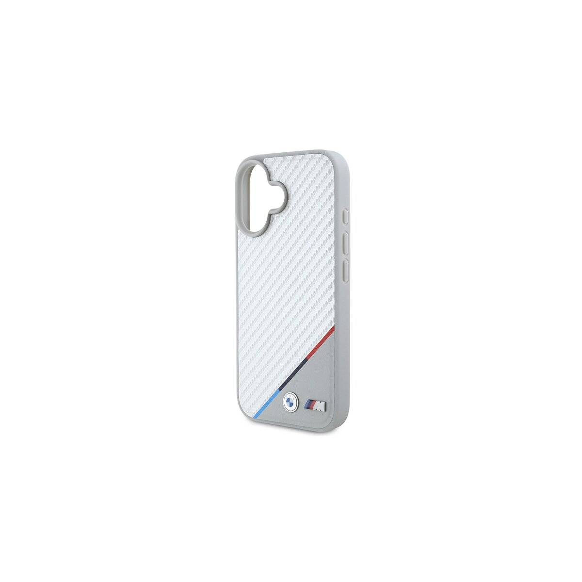 BMW M Carbon Tricolor Line MagSafe Hülle iPhone 16 – grau