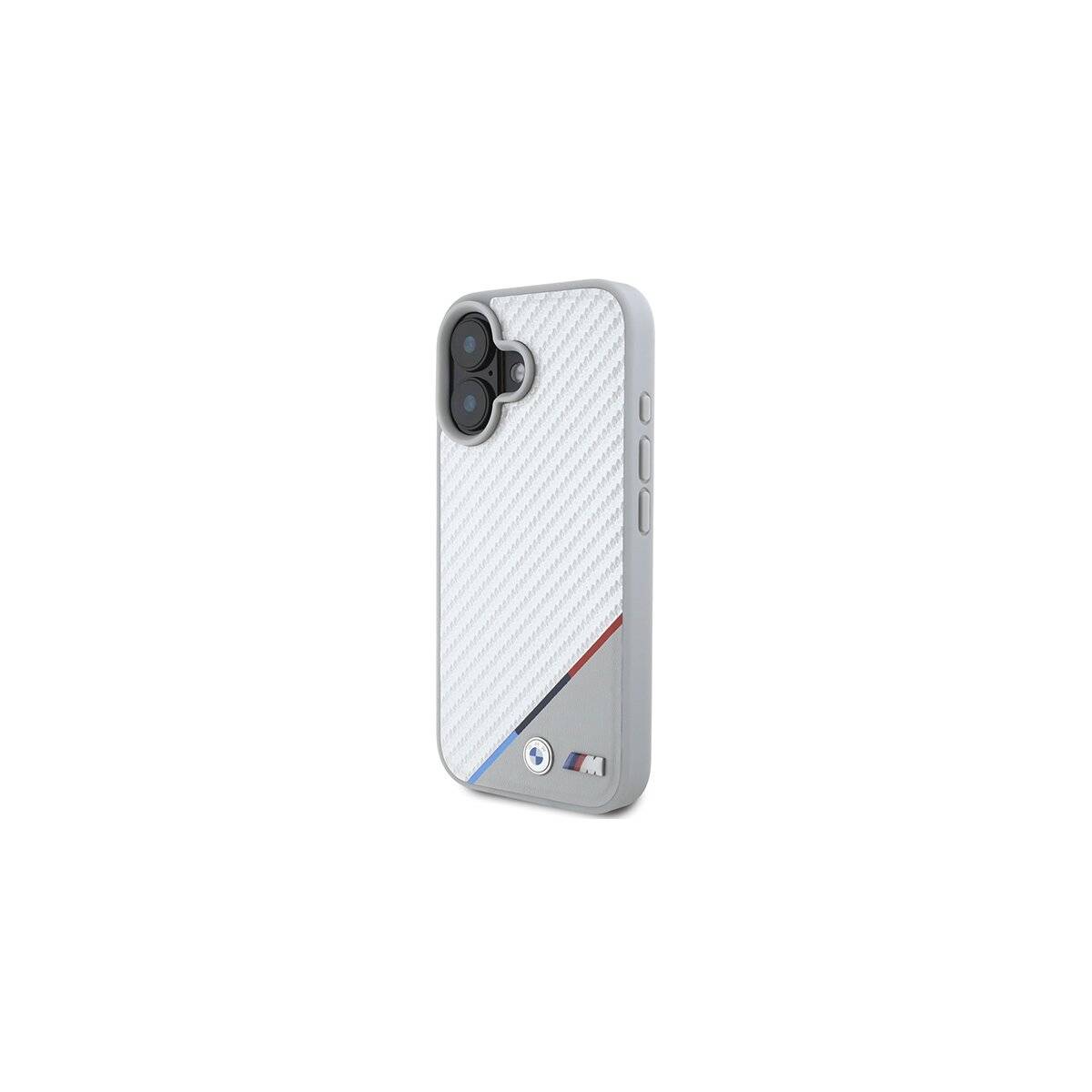 BMW M Carbon Tricolor Line MagSafe Hülle iPhone 16 – grau