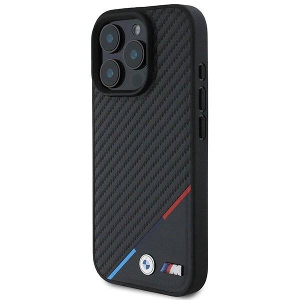 BMW M Carbon Tricolor Line MagSafe Hülle iPhone 16 Pro Max - schwarz