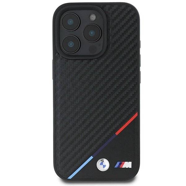BMW M Carbon Tricolor Line MagSafe Hülle iPhone 16 Pro Max - schwarz