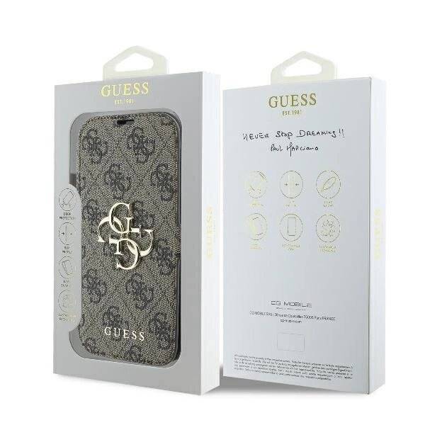Guess 4G Metal Logo Hülle iPhone 16 Pro – braun