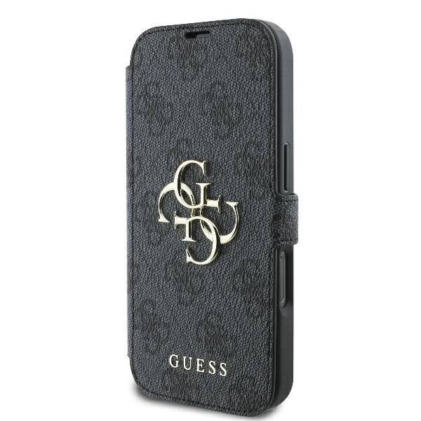 Guess 4G Metal Logo Hülle iPhone 16 Pro – Schwarz