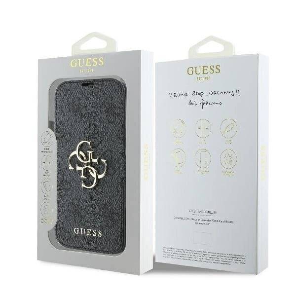 Guess 4G Metal Logo Hülle iPhone 16 Pro – Schwarz