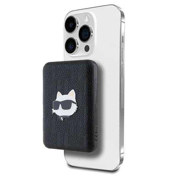 Karl Lagerfeld Induktions-Powerbank KLPB5FPGKSCHHK 16W 5000mAh schwarz/schwarz Choupette Head Pin