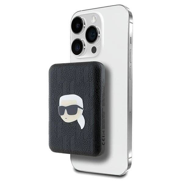 Karl Lagerfeld Induktions-Powerbank KLPB5FPGKSKIHK 16W 5000mAh schwarz/schwarz Head Pin MagSafe