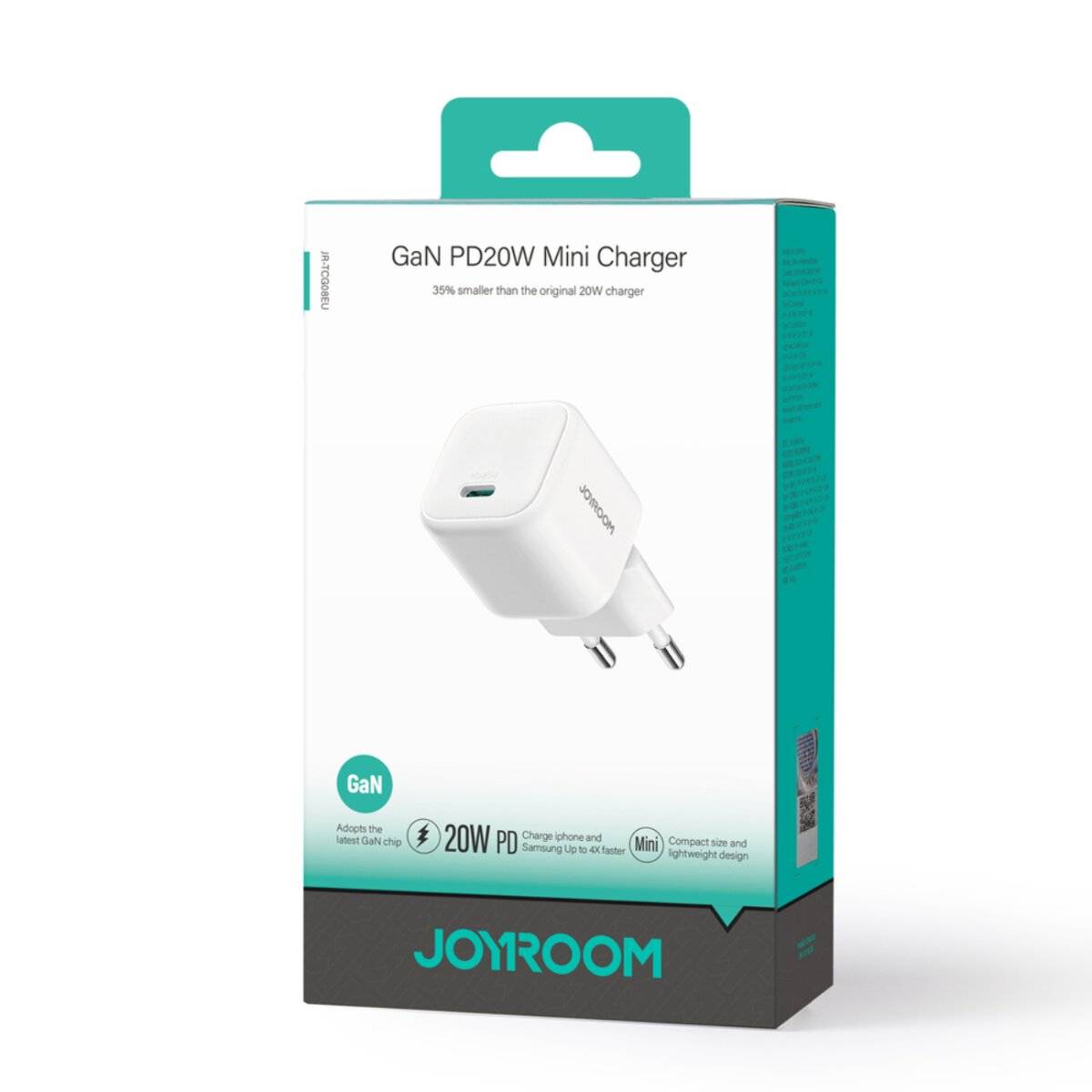 Joyroom JR-TCG08 GaN 20W USB-C Wandladegerät Power Delivery Weiß