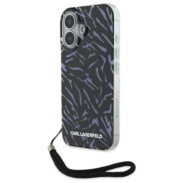 Karl Lagerfeld Zebra Kordelhülle iPhone 16 Plus – Lila