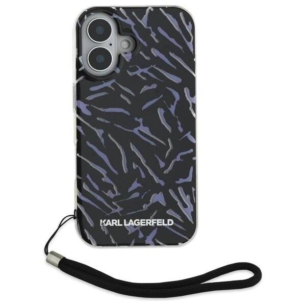 Karl Lagerfeld Zebra Kordelhülle iPhone 16 Plus – Lila