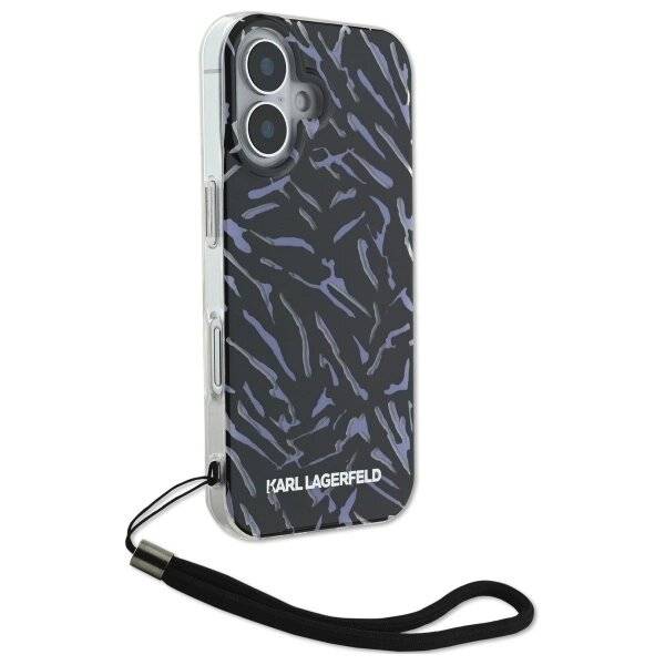 Karl Lagerfeld Zebra Kordelhülle iPhone 16 Plus – Lila