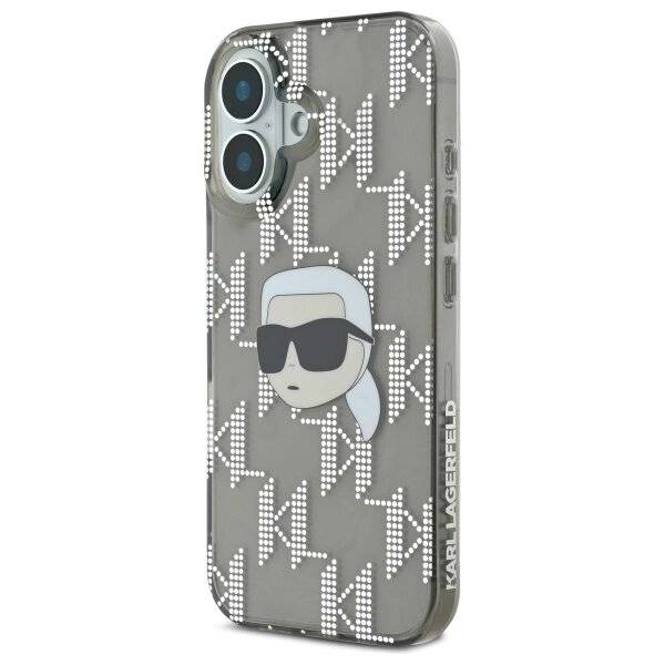 Karl Lagerfeld IML Head Galvanisierte Hülle iPhone 16 – Schwarz