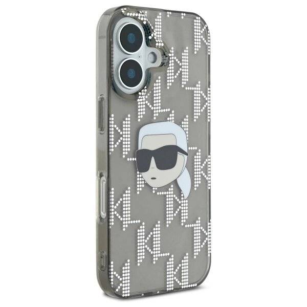 Karl Lagerfeld IML Head Galvanisierte Hülle iPhone 16 – Schwarz