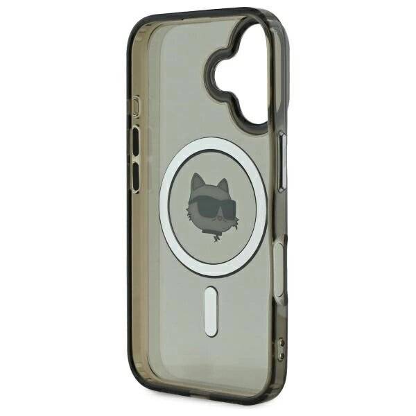 Karl Lagerfeld IML Metal Choupette Head MagSafe Hülle iPhone 16 – Schwarz