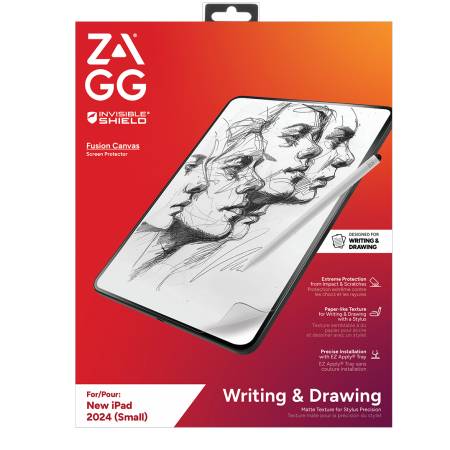 ZAGG InvisibleShield Fusion Canvas Displayschutzfolie für iPad 2024 (Klein). Entwickelt zum Schreiben und Zeichnen mit extremem Schutz.