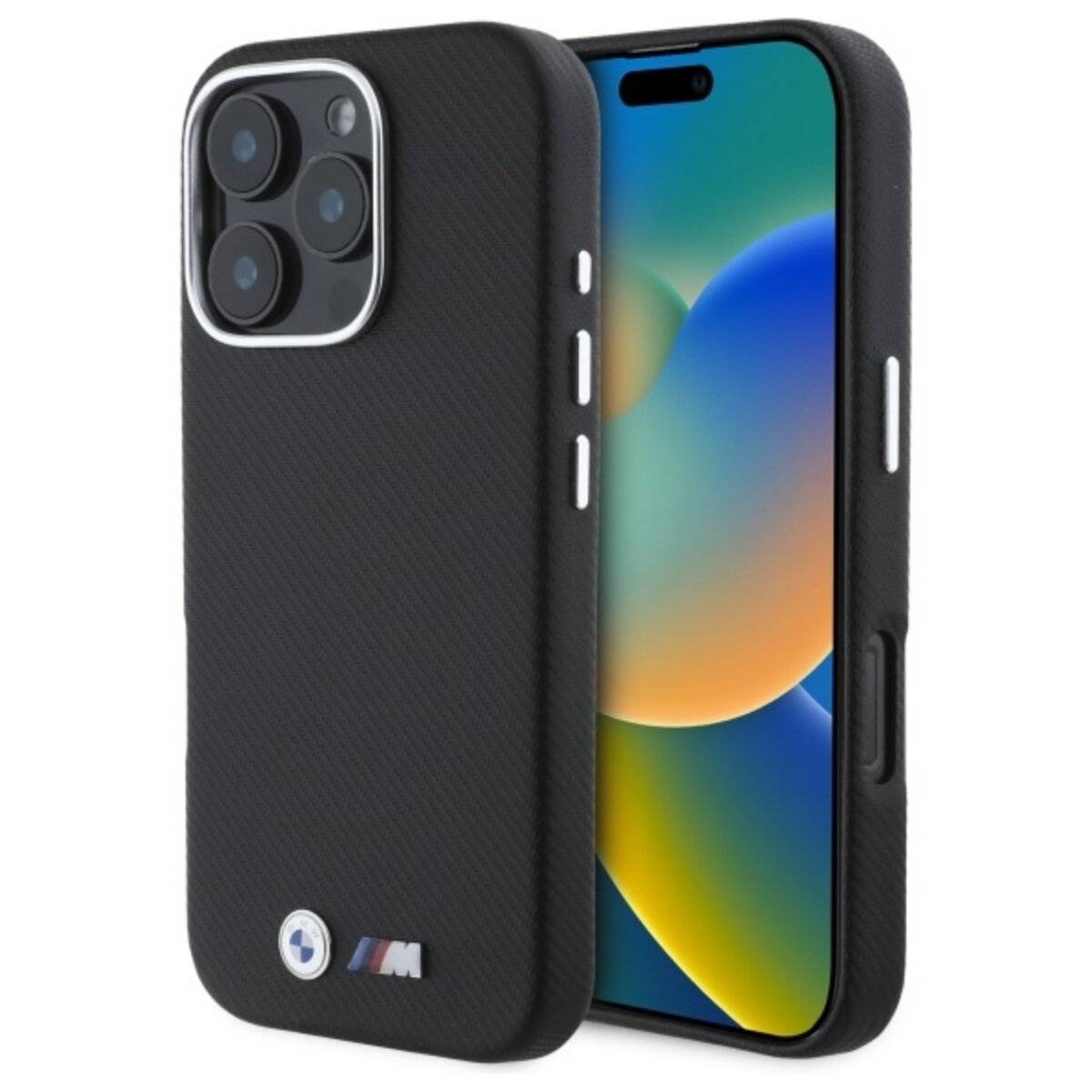 BMW M Edition Kevlar umwickelte Metallhülle iPhone 16 Pro Max – Schwarz