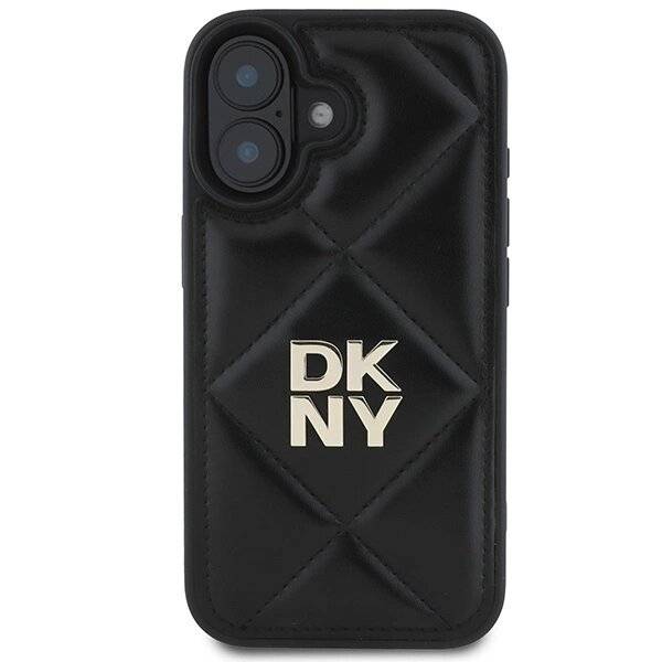 DKNY Quilted Stack Logo Hülle iPhone 16 – Schwarz