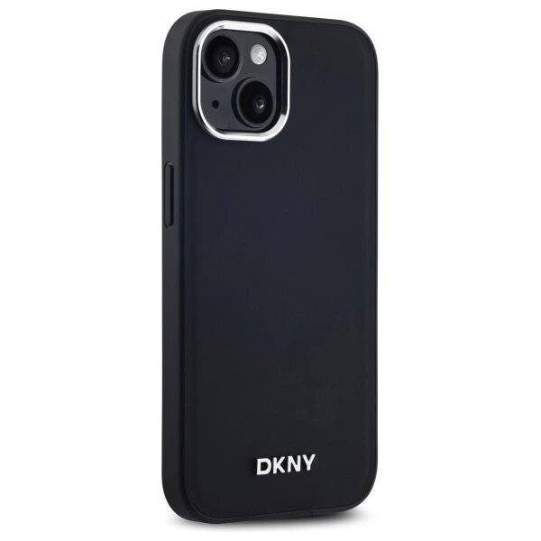DKNY Plain Logo MagSafe Hülle iPhone 15 – Schwarz