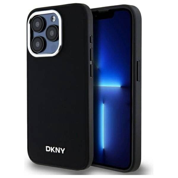 DKNY Plain Logo MagSafe Hülle iPhone 15 Pro – Schwarz