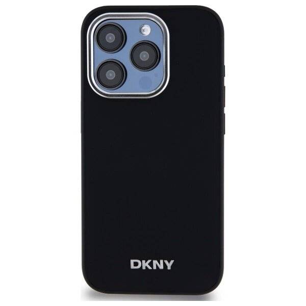 DKNY Plain Logo MagSafe Hülle iPhone 15 Pro – Schwarz