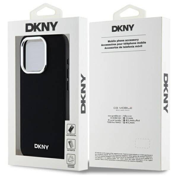 DKNY Plain Logo MagSafe Hülle iPhone 15 Pro – Schwarz
