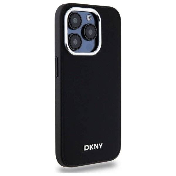 DKNY Plain Logo MagSafe Hülle iPhone 15 Pro – Schwarz