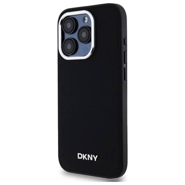 DKNY Plain Logo MagSafe Hülle iPhone 15 Pro – Schwarz