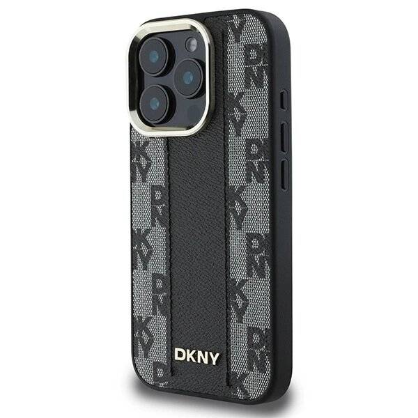 DKNY Checkered Pattern Magsafe Hülle iPhone 16 Pro – Schwarz