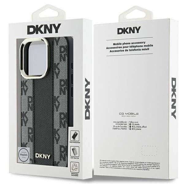 DKNY Checkered Pattern Magsafe Hülle iPhone 16 Pro – Schwarz