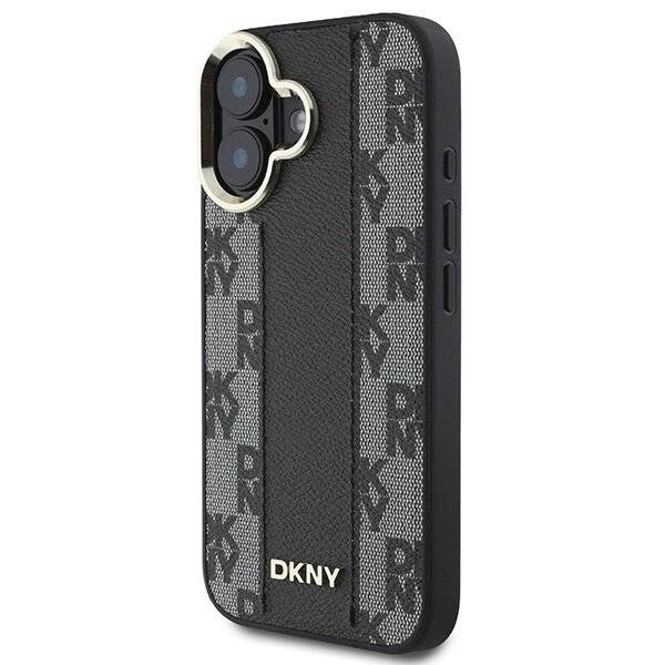DKNY Checkered Pattern Magsafe Hülle iPhone 16 Plus – Schwarz