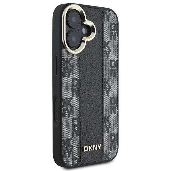 DKNY Checkered Pattern Magsafe Hülle iPhone 16 Plus – Schwarz