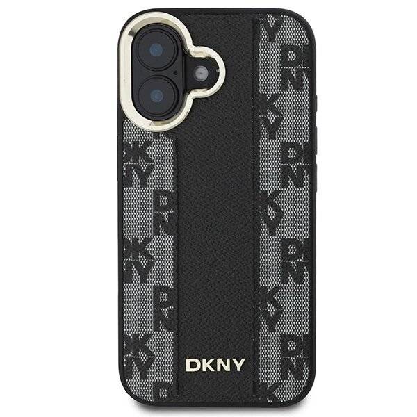 DKNY Checkered Pattern Magsafe Hülle iPhone 16 Plus – Schwarz