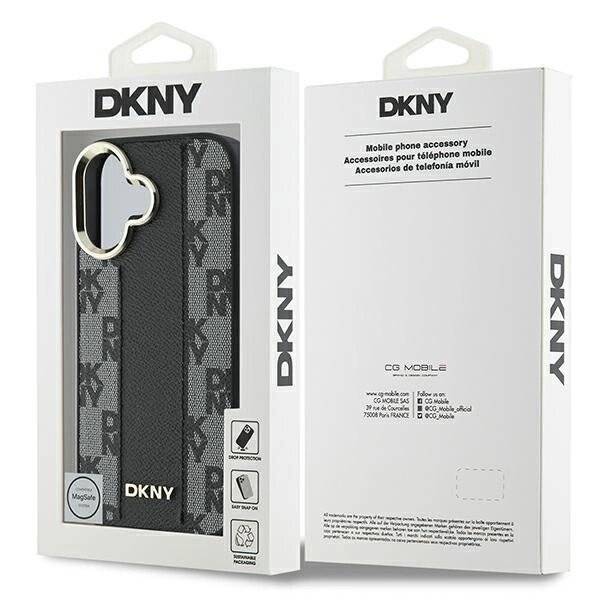 DKNY Checkered Pattern Magsafe Hülle iPhone 16 Plus – Schwarz