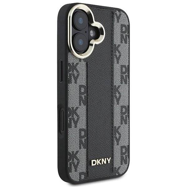 DKNY Checkered Pattern Magsafe Hülle iPhone 16 – Schwarz