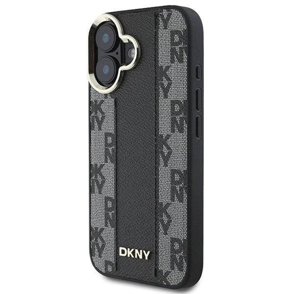 DKNY Checkered Pattern Magsafe Hülle iPhone 16 – Schwarz