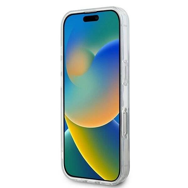 DKNY Repeat Texture Pattern With Stripe Hülle iPhone 16 Pro Max – Schwarz