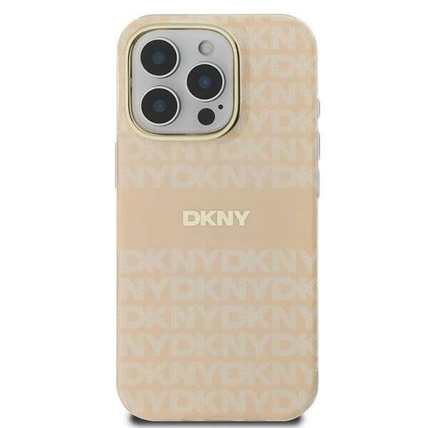 DKNY Repeat Texture Pattern With Stripe Hülle iPhone 16 Pro Max – Rosa