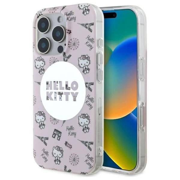 Hello Kitty IML All Over Paris Magsafe Hülle iPhone 16 Pro Max – Rosa