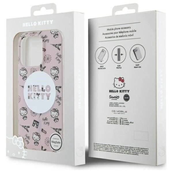 Hello Kitty IML All Over Paris Magsafe Hülle iPhone 16 Pro – Rosa