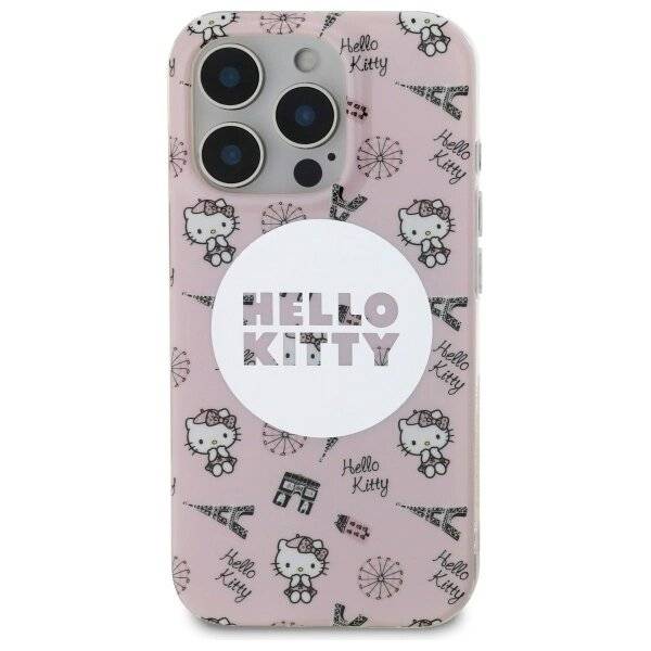 Hello Kitty IML All Over Paris Magsafe Hülle iPhone 16 Pro – Rosa