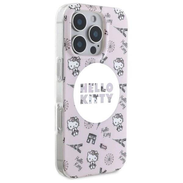 Hello Kitty IML All Over Paris Magsafe Hülle iPhone 16 Pro Max – Rosa