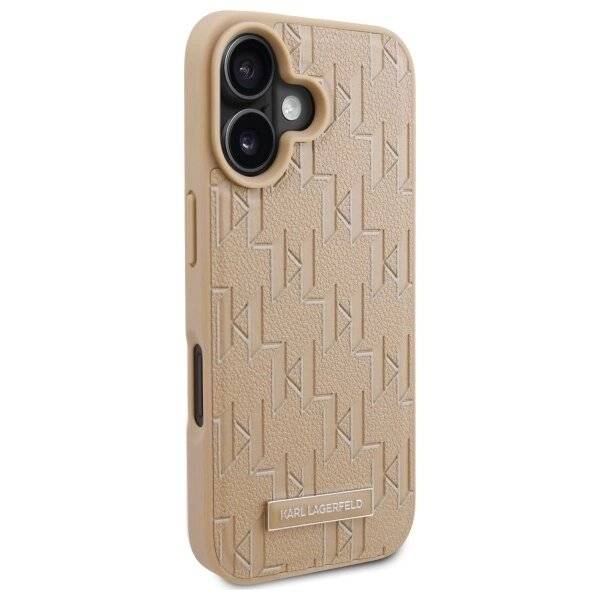 Karl Lagerfeld Hot Stamp Magsafe Hülle iPhone 16 – Beige