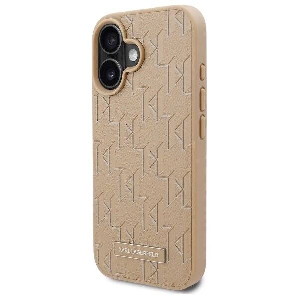 Karl Lagerfeld Hot Stamp Magsafe Hülle iPhone 16 – Beige