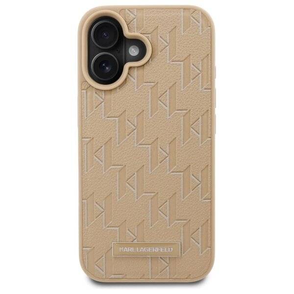 Karl Lagerfeld Hot Stamp Magsafe Hülle iPhone 16 – Beige