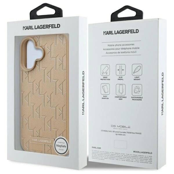 Karl Lagerfeld Hot Stamp Magsafe Hülle iPhone 16 – Beige