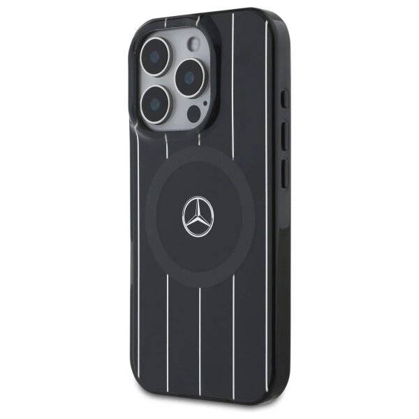 Mercedes MB Double Layer Crossed Lines MagSafe Hülle iPhone 16 Pro Max – Schwarz