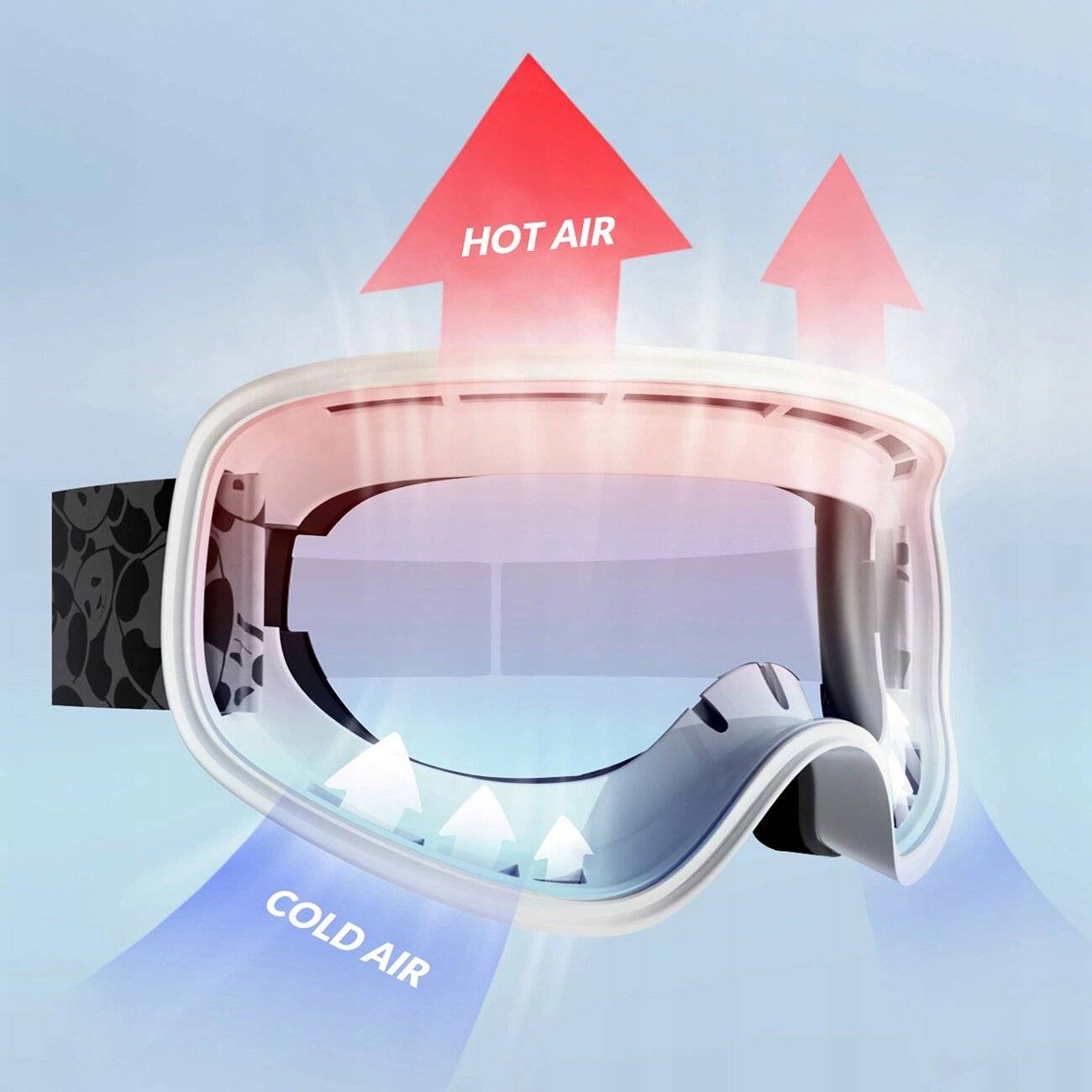 Qunature Panda Kinderskibrille - Schwarz/Weiß