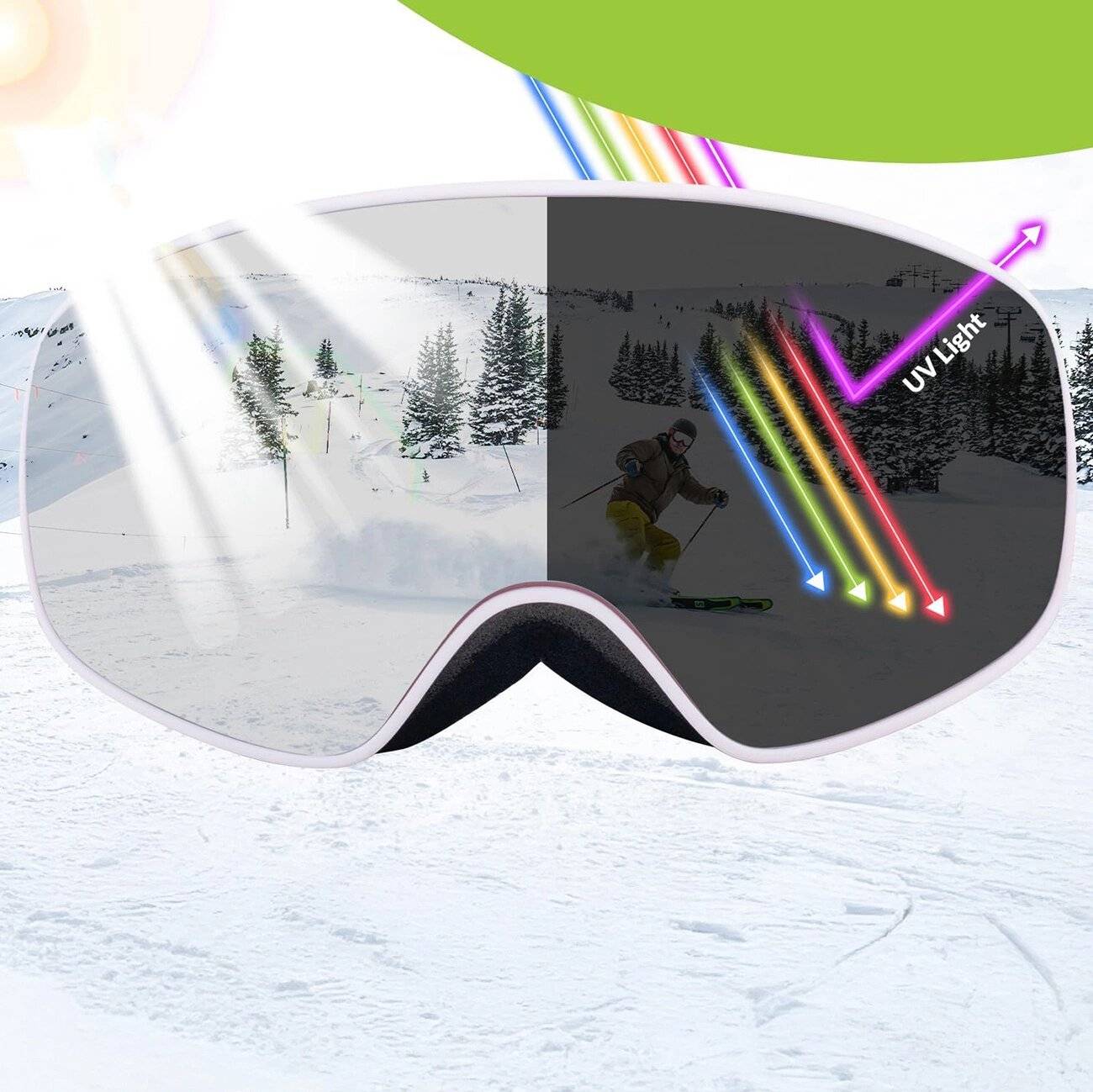 Qunature Pink Kinder-Skibrille mittlere/große Kinderversion