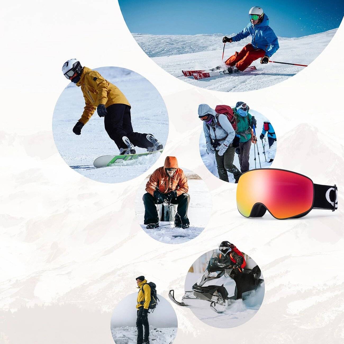 Qunature Black Kinder-Skibrille Größe M/L