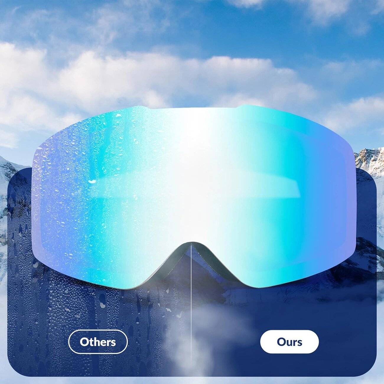 Qunature White rahmenlose Skibrille –